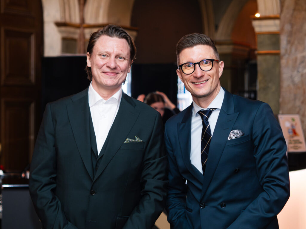 Jaajo Linnonmaa ja Aki Keskitalo Evento Awardsissa 2026 Helsingin Vanhalla ylioppilastalolla